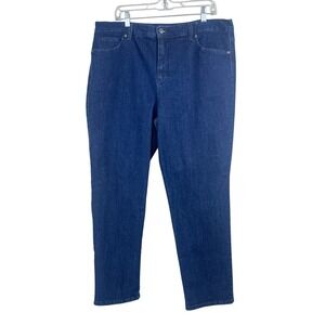 Gloria Vanderbilt Amanda Jeans 18W High Rise Tapered Dark Wash Indigo Denim